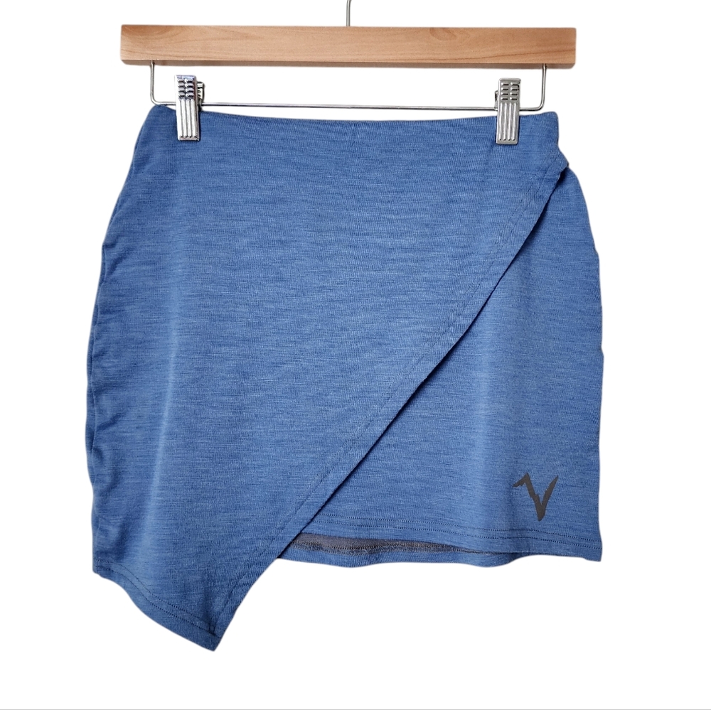 VOORMI Solstice blended wool mini skirt pull on athletic skirt in blue size‎ XS